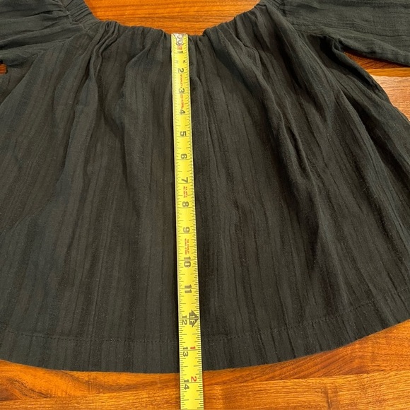 REFORMATION Tomato Off Shoulder Linen Top Crop Blouse Black Womens Size XS - Picture 7 of 12